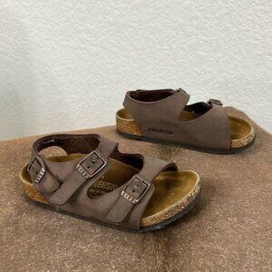 Birkenstock Milano HL Kids Birkibuc Arizone Slingback Leather Sandals